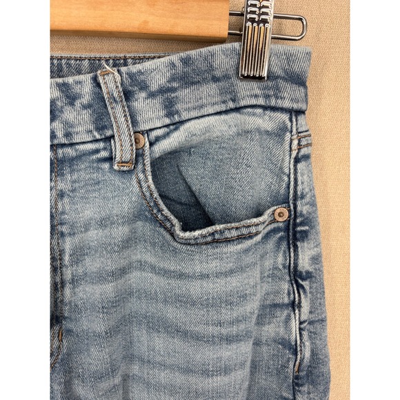 American Eagle Jeans 10 Blue Curvy Super High Rise Baggy Wide Leg Cargo - Picture 2 of 14